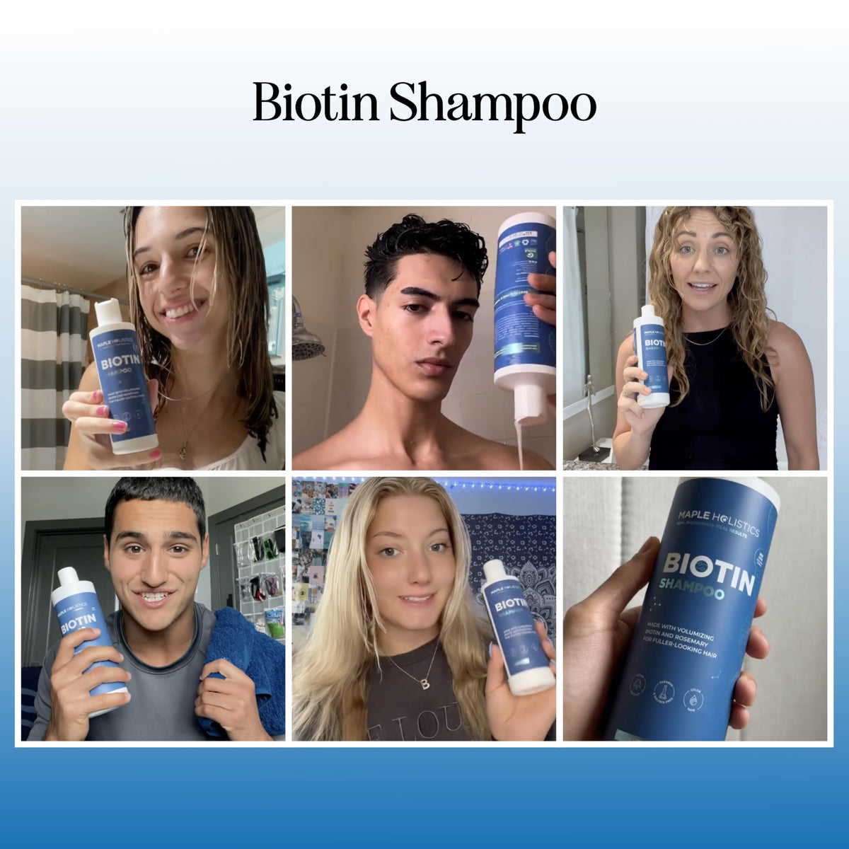 Sulfate Free Biotin Rosemary Peppermint Shampoo and Conditioner Set I2380