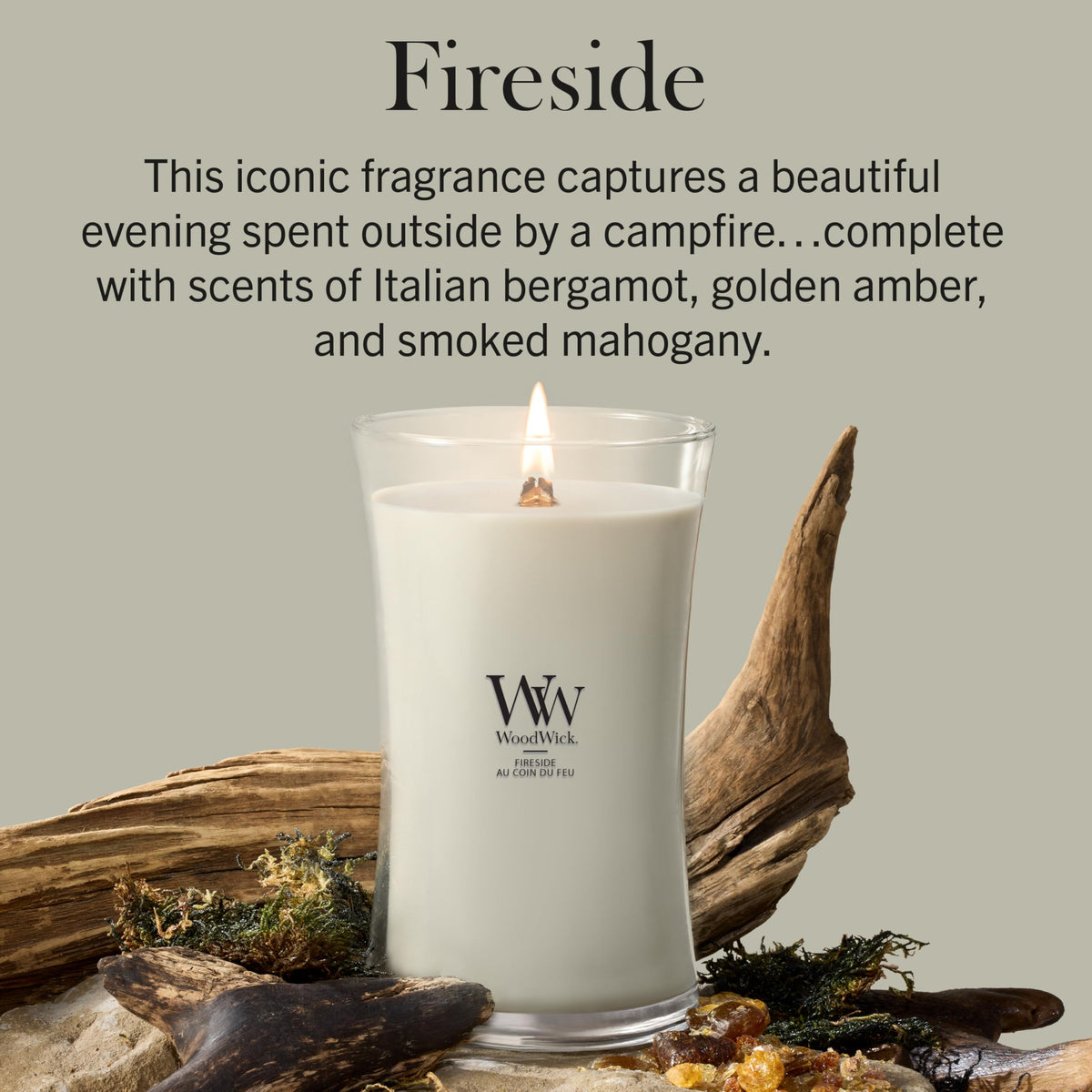 Large Scented Candle with Crackling Wick J72287