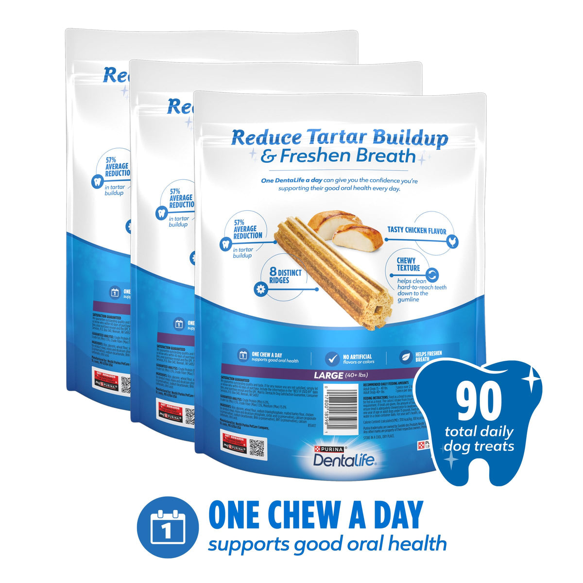 Daily Oral Care Dental Chews for Large Dogs 90 ct K280682