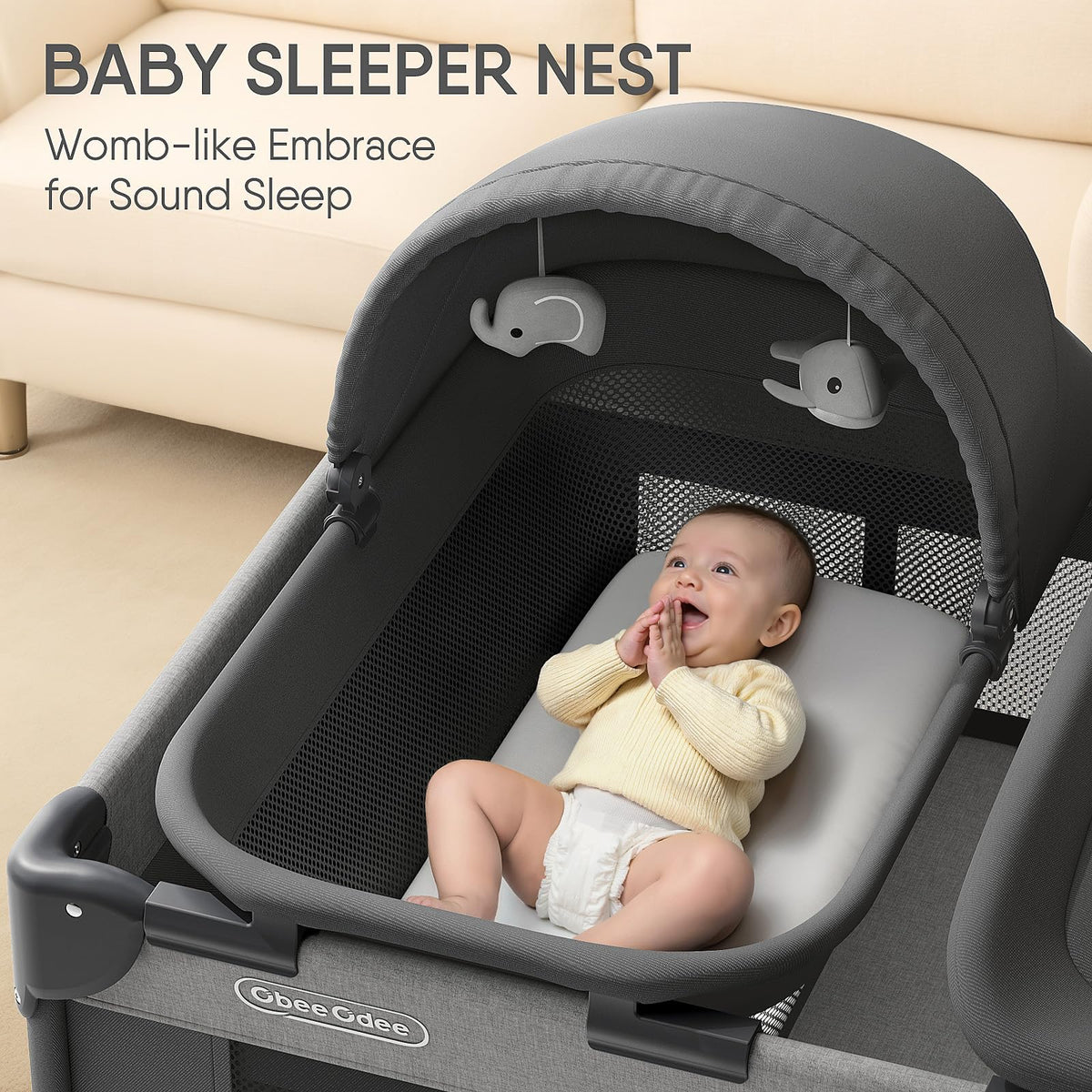 Grey Baby Bassinet Playard G862455