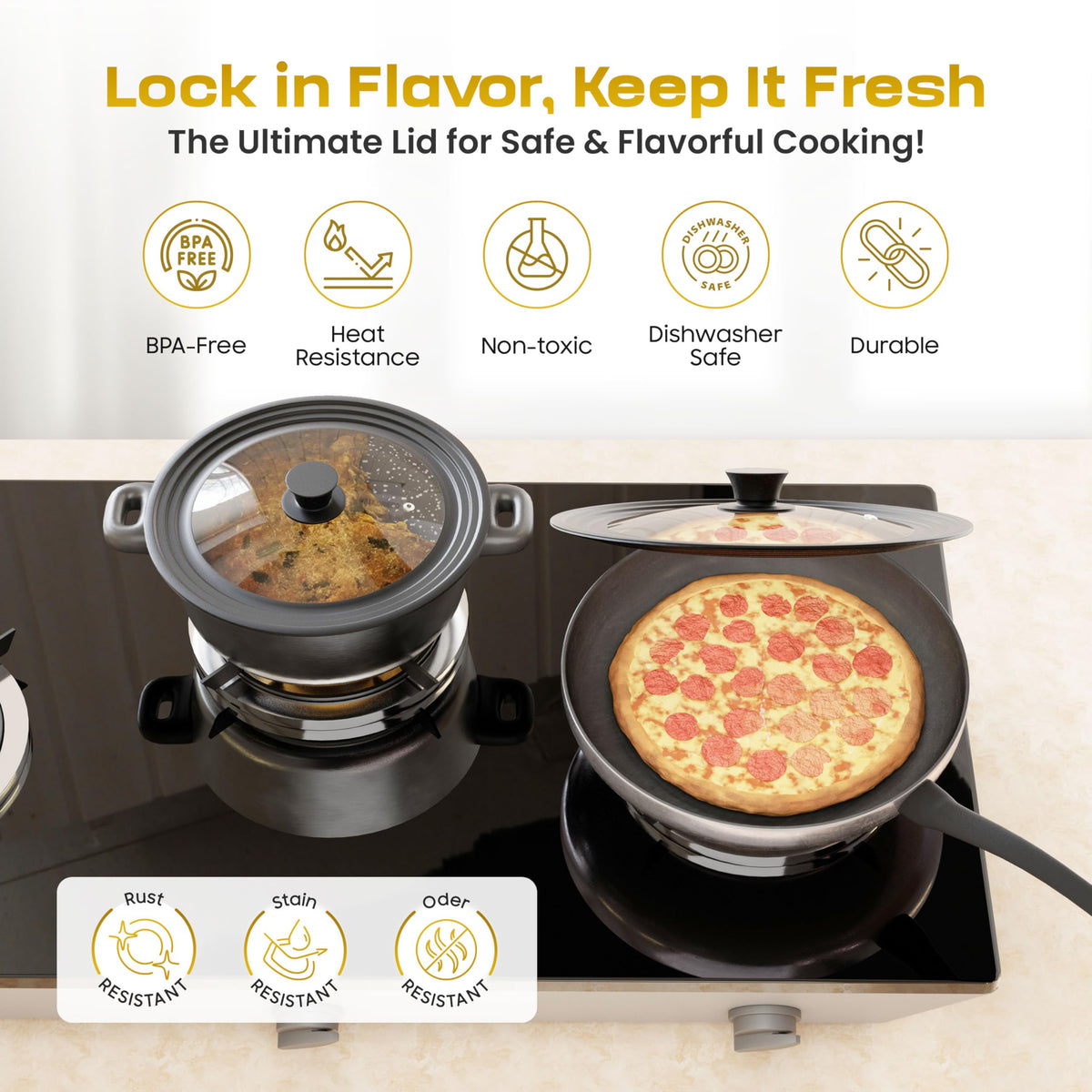 Universal Lid for Pots, Pans & Skillets, 7.5-11.5" U619939