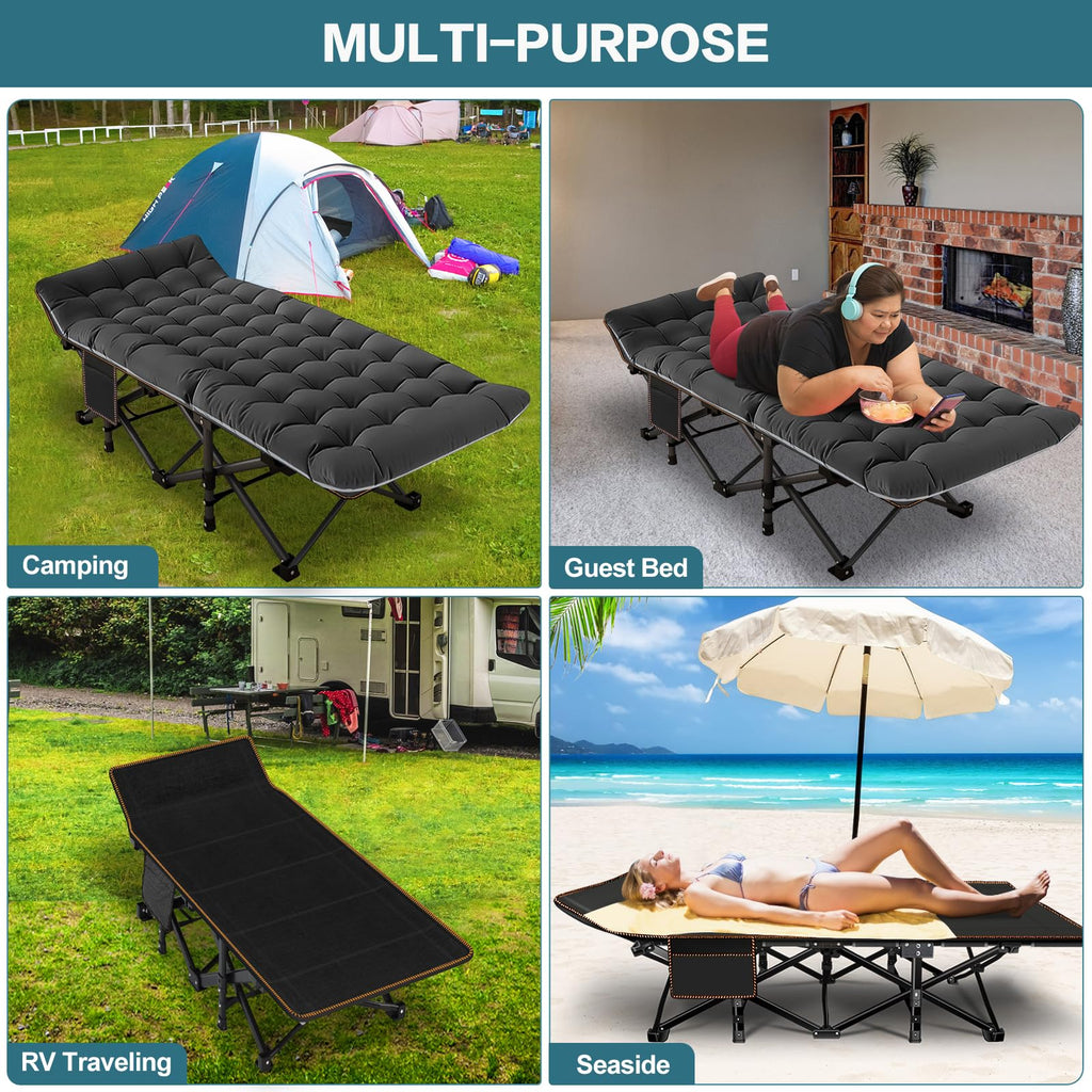 Oversized Folding Camping Cot with Carry Bag Y224