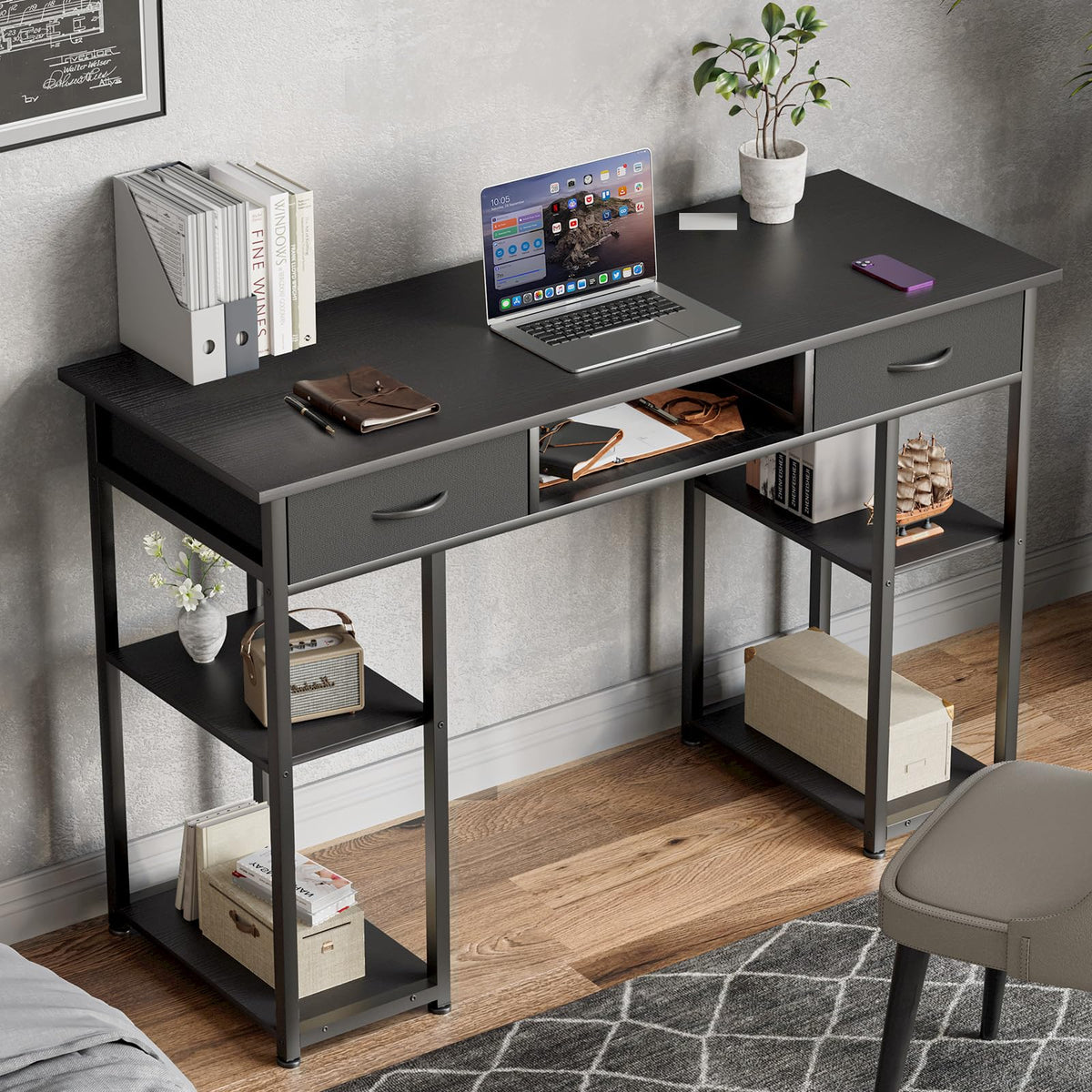 48-Inch Computer Desk with Drawers and Hook X2344