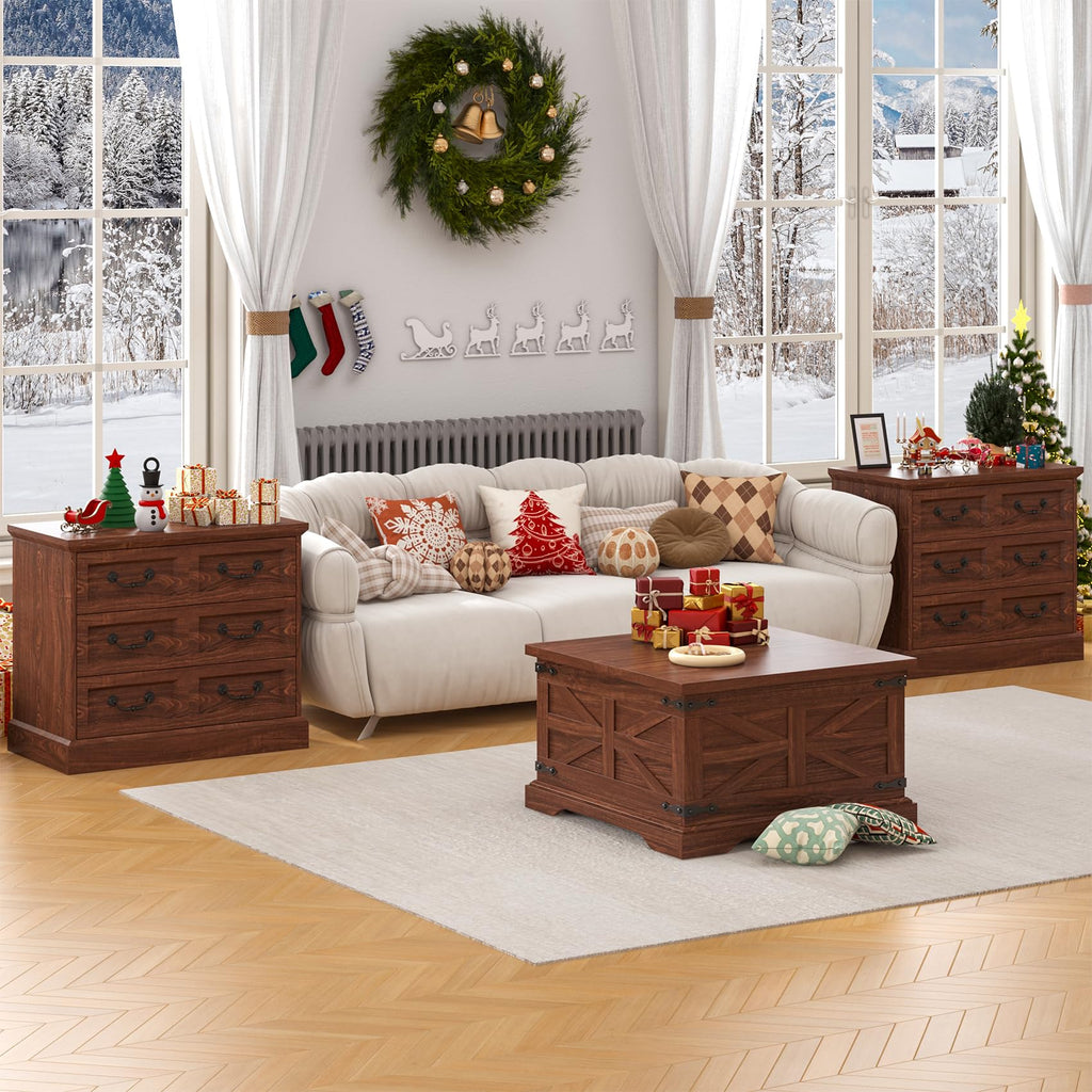 Cherry Wood Nightstand with Charging Station D616