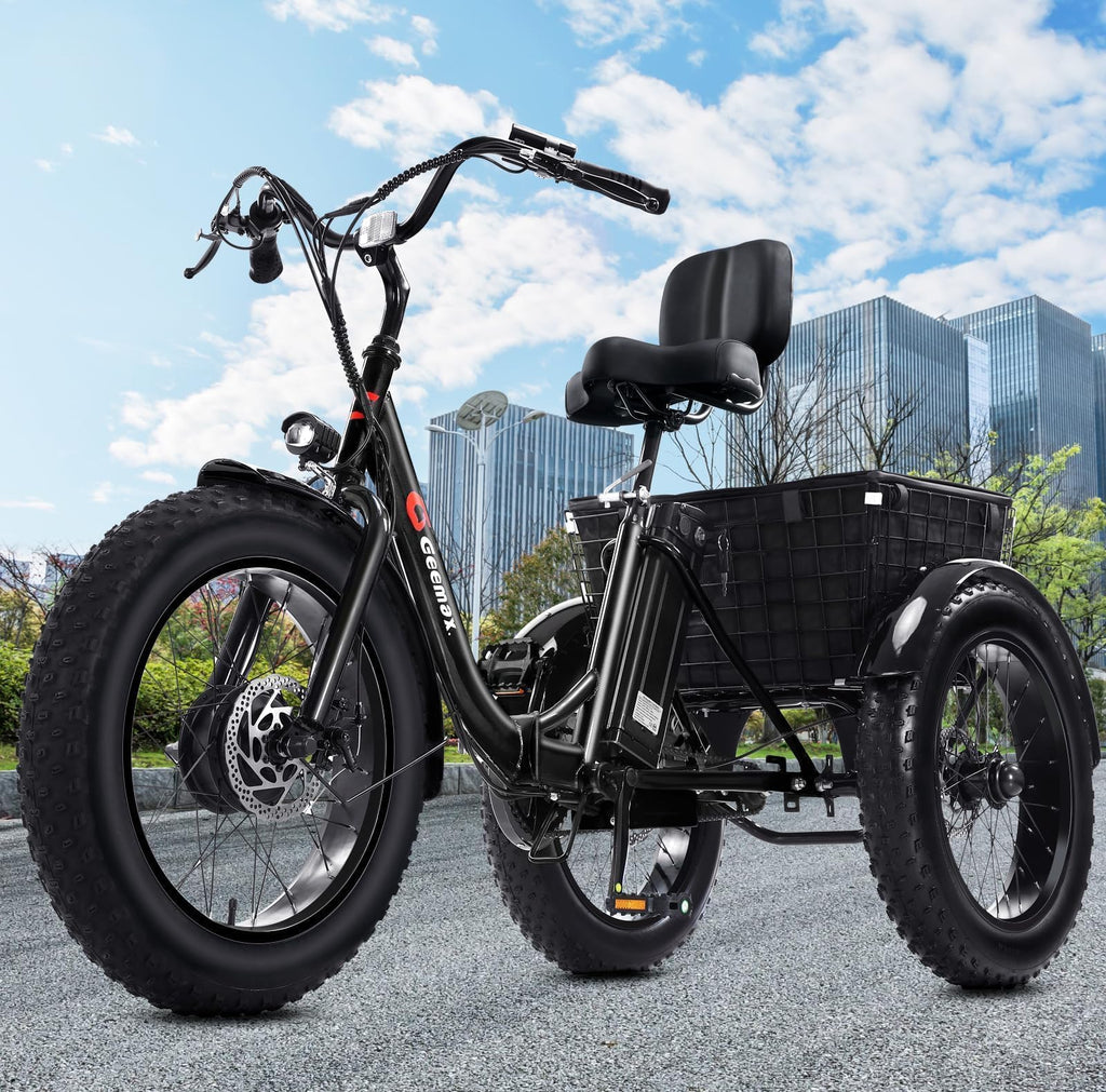 Folding Electric Tricycle for Adults, 20"x4" Fat Tire, Peak 500W 36V13Ah U61559