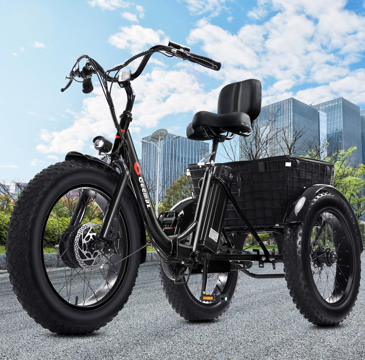Folding Electric Tricycle for Adults, 20"x4" Fat Tire, Peak 500W 36V13Ah U61559