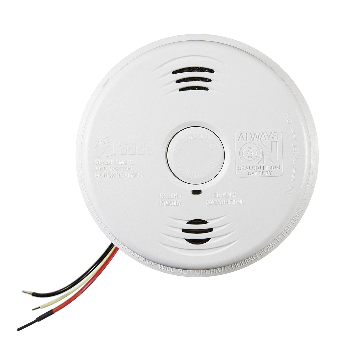 Hardwired Smoke and Carbon Monoxide Detector Alarm with Voice Warning, White G34557