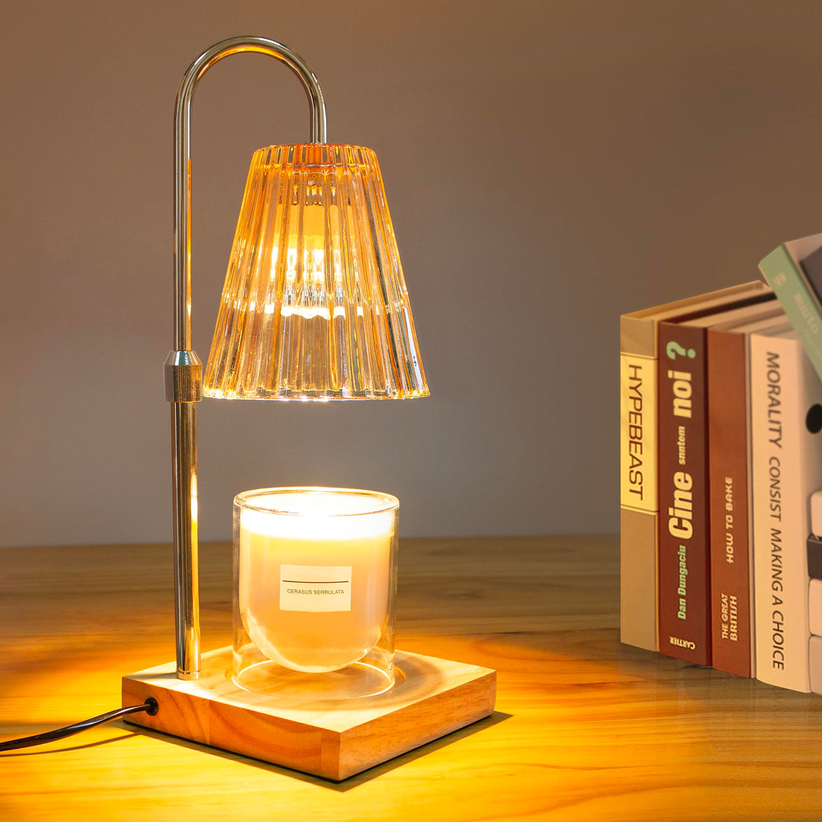 Candle Warmer Lamp with 2 Bulbs, Dimmable, Timer, Adjustable Height M62187