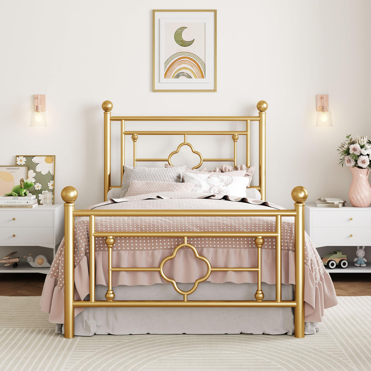 14 Inches Twin Size Metal Platform Bed Frame A47087