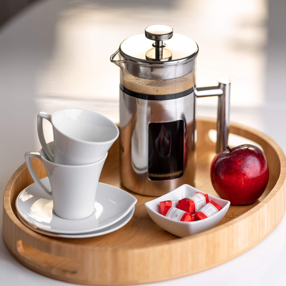 34 Ounce French Press Coffee Maker with Stainless Steel Frame W728287