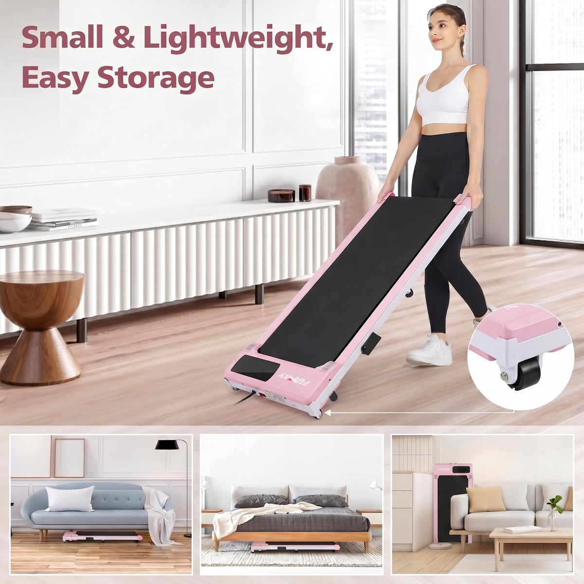 3.0HP Portable Under Desk Treadmill with Remote Control R19800