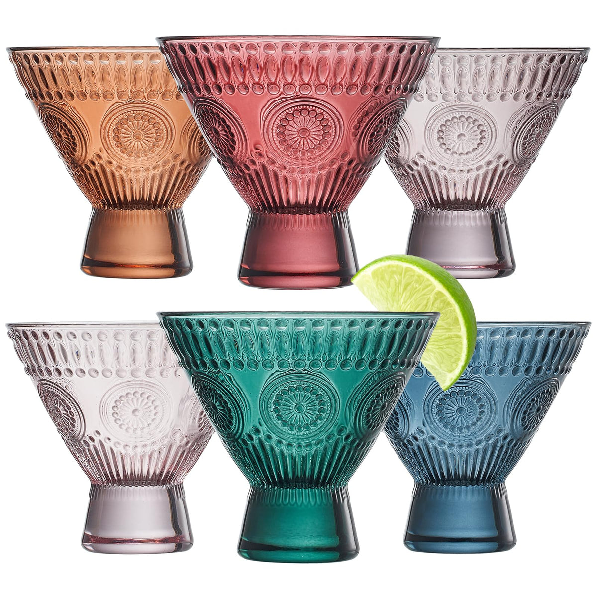 Stemless Martini & Cocktail Glasses Set of 6 P915