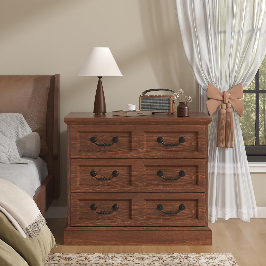 Cherry Wood Nightstand with Charging Station D616
