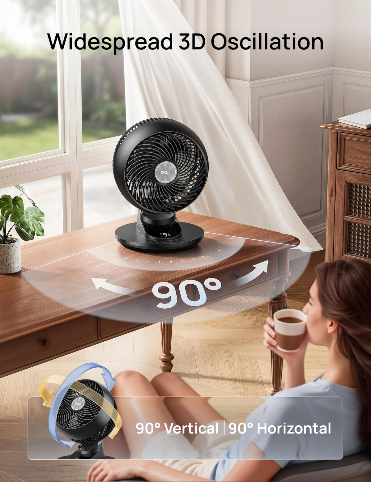 12 Inches 90° Oscillating Smart Desk Fan M417