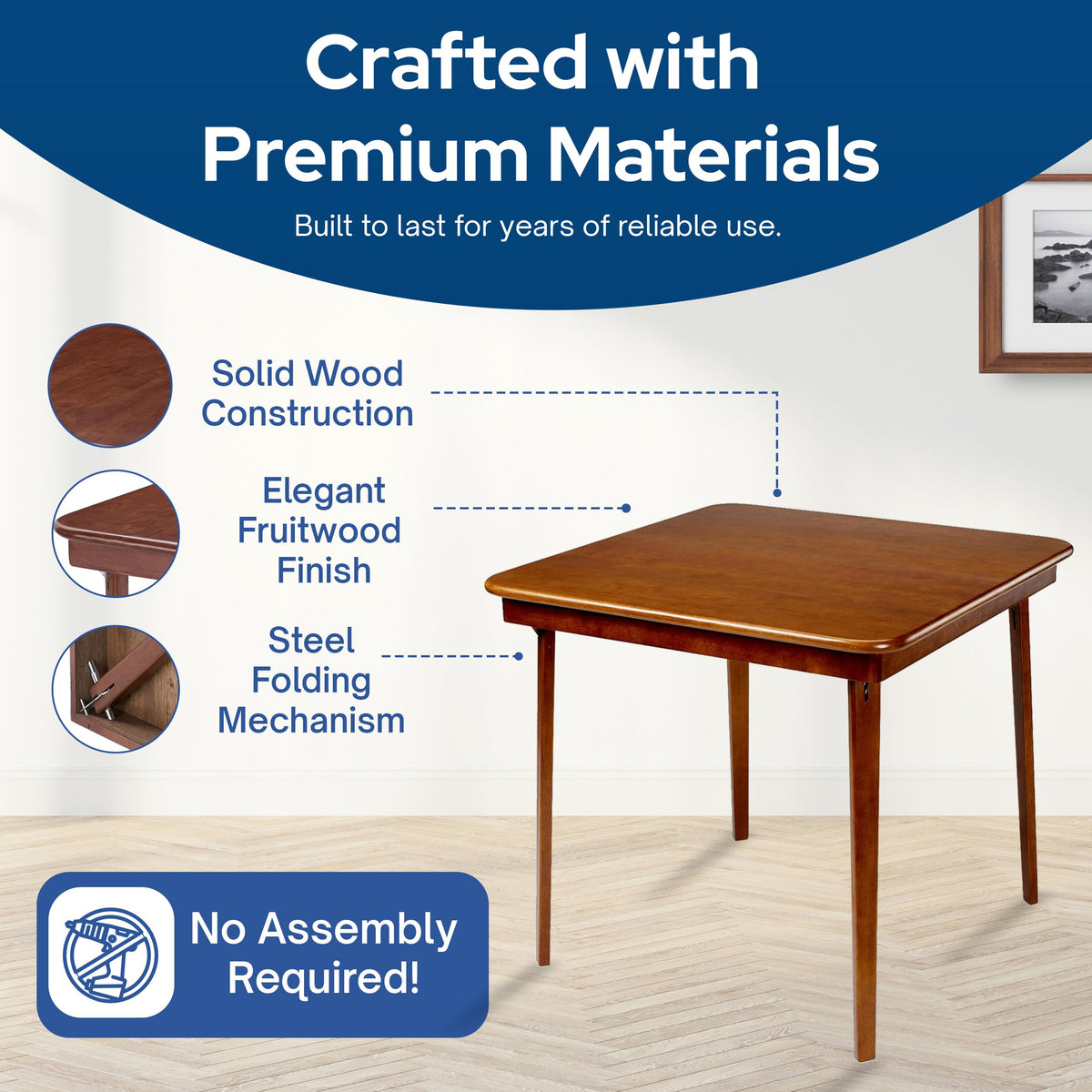 Fruitwood Wood Folding Table I38809