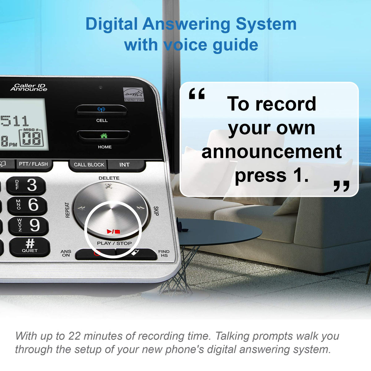 5 Handset Cordless Phone with Answering System N9795