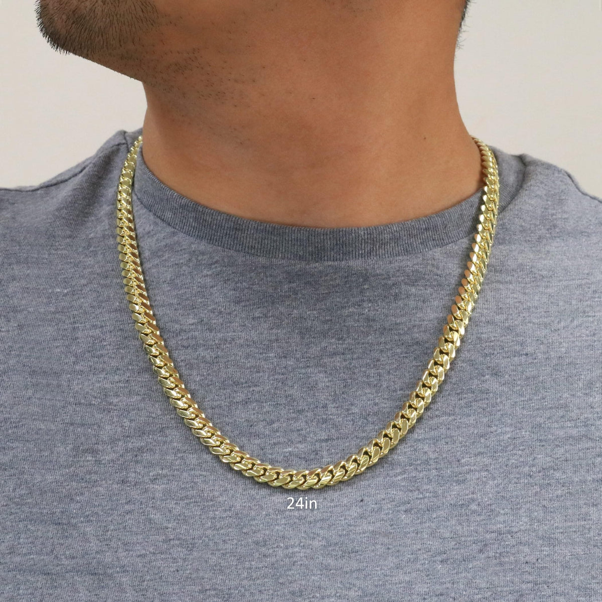 14k Yellow Gold Cuban Link Chain Necklace M218