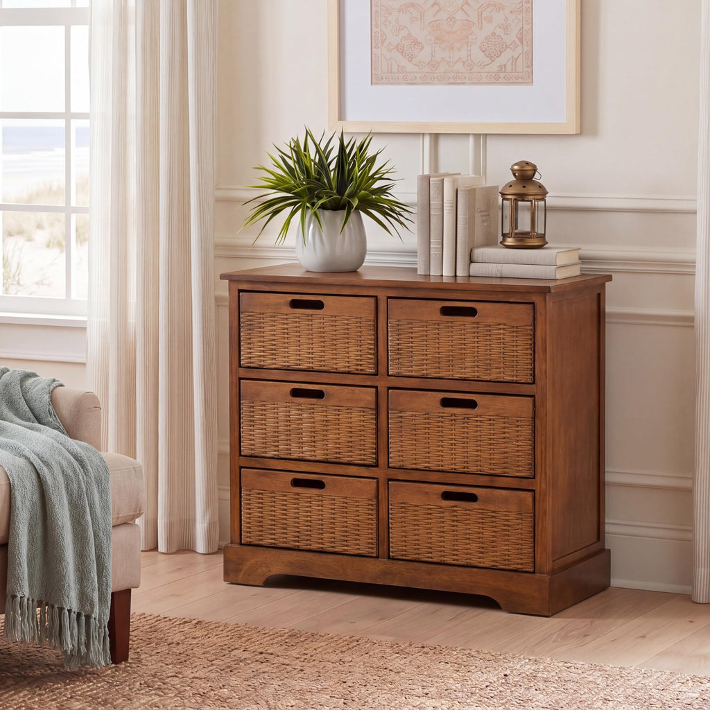 6 Drawer Wood Storage Cabinet V784