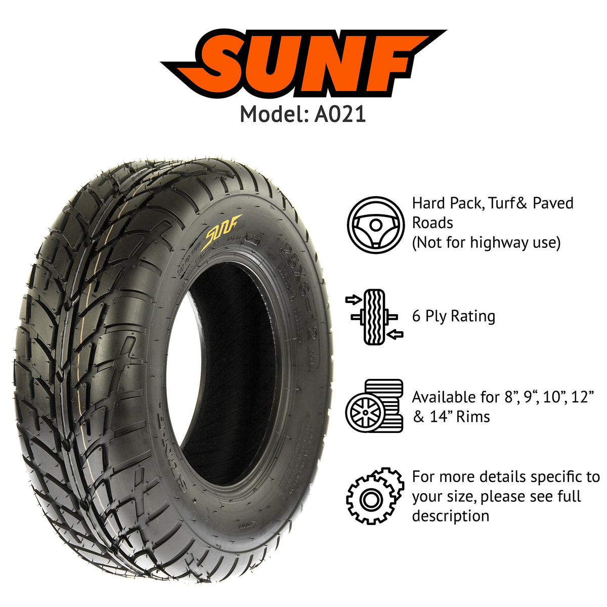 19x6-10 ATV UTV Tire 6 PR Pair of 2 X43165