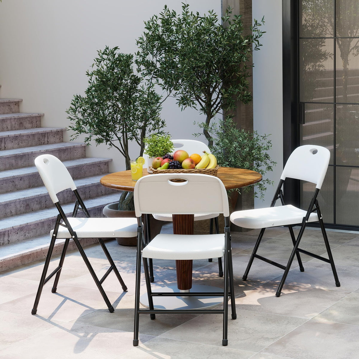 White 6 Pack Plastic Folding Chairs U206153